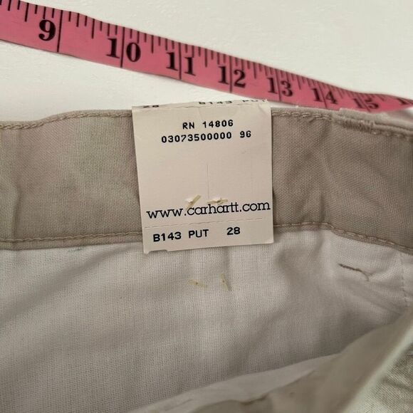 Carhartt Cargo Work Shorts Men’s 28 Khaki Beige Cotton Workwear Utility Pockets - Picture 10 of 11